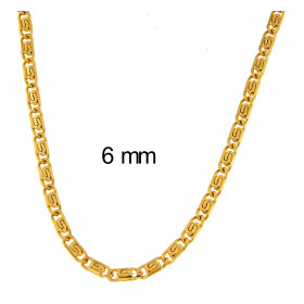 Collana catena lumachina oro doublé 6 mm 90 cm