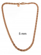 Collier chaine escargot or rose doublé 6 mm 90 cm