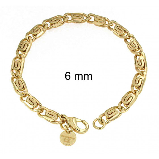 Bracelet S-Curb Chain Gold or Rosegold Plated or Doublé