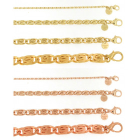Bracelet S-Curb Chain Gold or Rosegold Plated or...