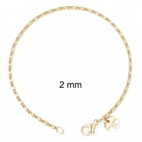 Bracelet S-Curb Chain Gold or Rosegold Plated or...