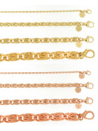 S-Panzerarmband vergoldet o. Gold o. Rotgold Doublé Maße wählbar Halskette Damen Herren Schmuck