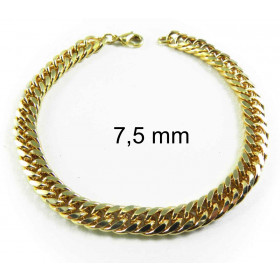 Doppelpanzerarmband vergoldet o. Gold o. Rotgold Doublé Maße wählbar Halskette Damen Herren Schmuck