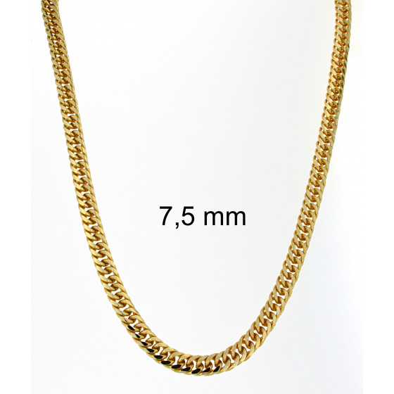 Necklace Double-Curb Chain Gold or Rosegold Plated or Doublé