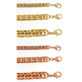 Necklace Double-Curb Chain Gold or Rosegold Plated or...