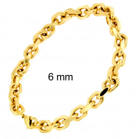 Bracelet chaine ancre plaqué or 6 mm 16 cm