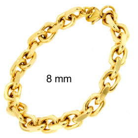 Bracelet chaine ancre plaqué or 6 mm 16 cm