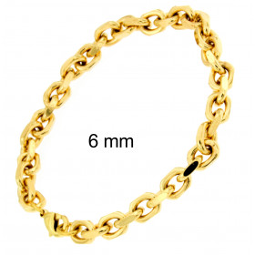 Pulsera cadena Ancla chapado en oro 6 mm 20 cm