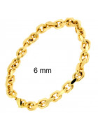 Bracelet chaine ancre plaqué or 6 mm 20 cm