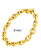 Pulsera cadena Ancla chapado en oro 6 mm 20 cm