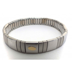 Flexibles Armband für Damen Edelstahl 750er Gold und Amethyst