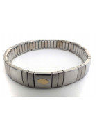 Flexibles Armband für Damen Edelstahl 750er Gold und Amethyst