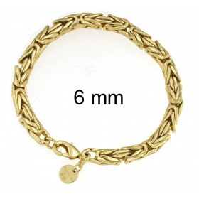 Königsarmband rund Gold Doublé 6 mm breit, 18 cm