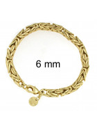 Königsarmband rund Gold Doublé 6 mm breit, 23 cm