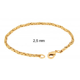 Königsarmband rund Gold Doublé 8 mm breit, 21 cm