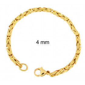 Königsarmband rund Gold Doublé 8 mm breit, 25 cm