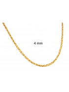 Collana catena bizantina rotonda placcata oro doublé 6 mm 70 cm