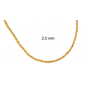 Necklace round Kings Royal Byzantine Chain Gold Doublé 8 mm 60 cm