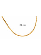 Necklace round Kings Royal Byzantine Chain Gold Doublé 8 mm 60 cm