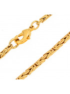 Necklace round Kings Royal Byzantine Chain Gold Doublé 8 mm 60 cm