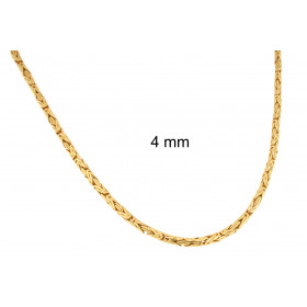Necklace round Kings Royal Byzantine Chain Gold Doublé 8 mm 75 cm