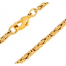 Collar cadena bizantino redondo chapado en oro doublé 8 mm 75 cm