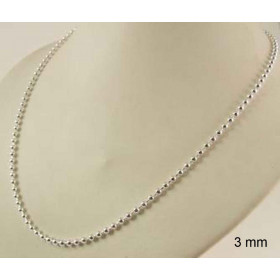 Kugelkette 925 Silber 3 mm breit 42 cm lang Halskette