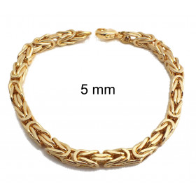 Pulsera Bizantina Cadena chapado en oro 11 mm 23 cm