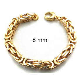 Pulsera Bizantina Cadena chapado en oro 11 mm 23 cm