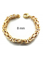 Pulsera Bizantina Cadena chapado en oro 11 mm 23 cm