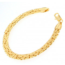 Pulsera cadena Bizantina chapado en oro oval 5 mm 23 cm