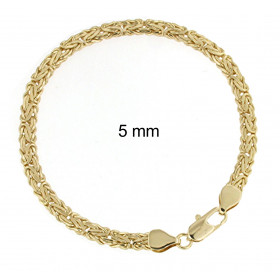 Pulsera cadena Bizantina chapado en oro oval 5 mm 23 cm