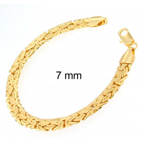 Pulsera cadena Bizantina chapado en oro oval 5 mm 23 cm