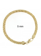 Pulsera cadena Bizantina chapado en oro oval 5 mm 23 cm