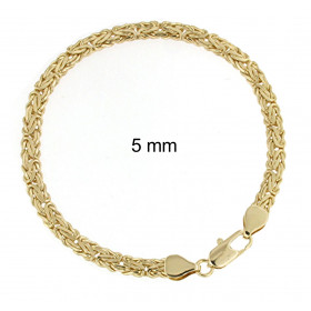Kings Byzantine Bracelet Gold Plated oval 7 mm 21 cm