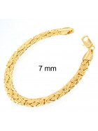 Bracciale Bizantina placcato oro ovale 7 mm 21 cm