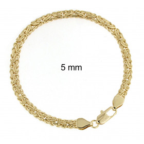 Bracciale Bizantina placcato oro ovale 7 mm 23 cm