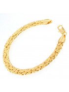 Bracciale Bizantina placcato oro ovale 7 mm 23 cm