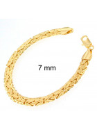 Bracciale Bizantina placcato oro ovale 7 mm 23 cm