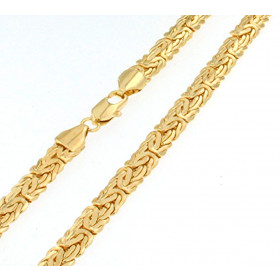 Collana Bizantina ovale placcato oro 7 mm 65 cm