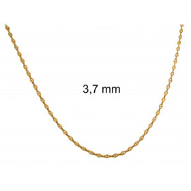 Necklace coffee bean Chain Gold Doublé 12 mm 65 cm