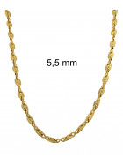 Necklace coffee bean Chain Gold Doublé 12 mm 65 cm
