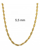 Collier chaine grain de café or doublé 12 mm 65 cm