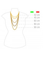 Necklace coffee bean Chain Gold Doublé 12 mm 65 cm