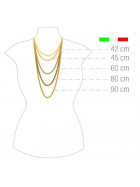 Kaffebohnenkette Gold Doublé Goldkette 12mm breit, 100cm lang Halskette Damen Herren