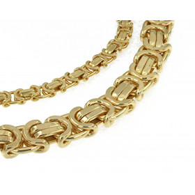 Bracciale Bizantina Chaine placcato oro 8 mm 19 cm