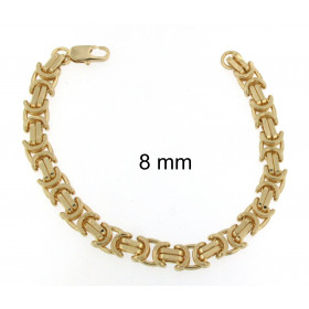 Bracciale Bizantina Chaine placcato oro 15,5 mm 25 cm