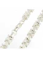 Flaches Königsarmband versilbert 15,5 mm breit 25 cm lang