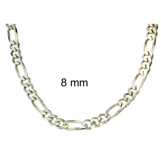Figarokette 925 Silber Maße wählbar Halskette