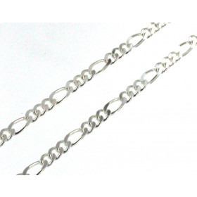 Collana catena Figaro 925 argento 8 mm 55 cm